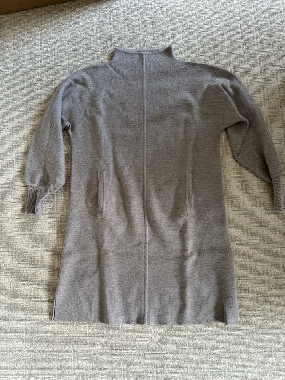 Ann Mashburn Mock Neck Sweater Dress in Taupe